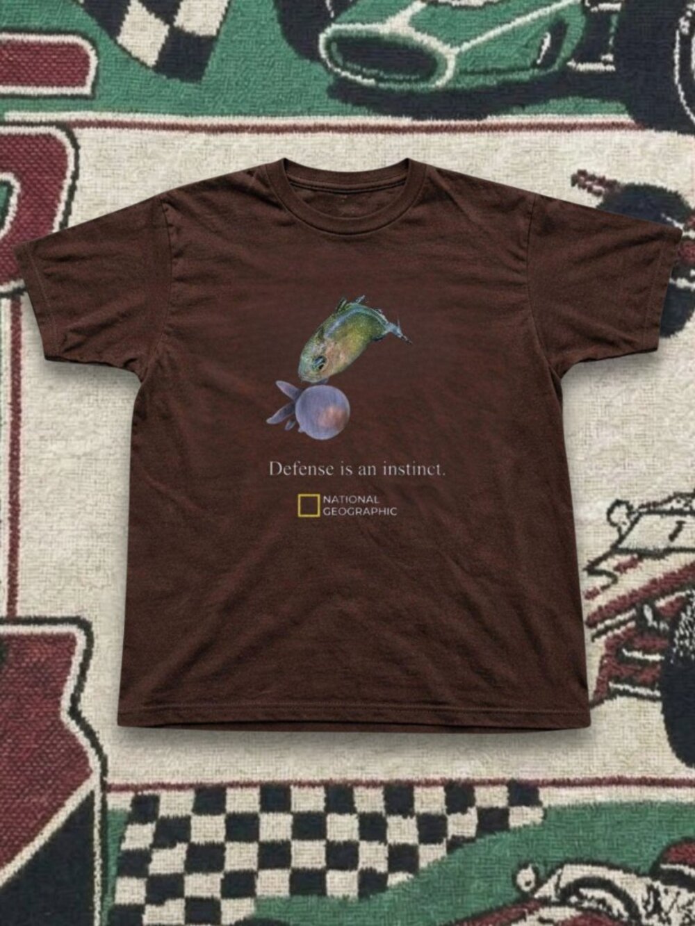 Wildlife Nature Document Style Graphic T-Shirt Brown